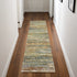 2' X 8' Gold And Slate Abstract Runner Rug